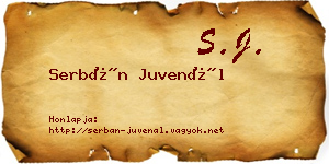 Serbán Juvenál névjegykártya